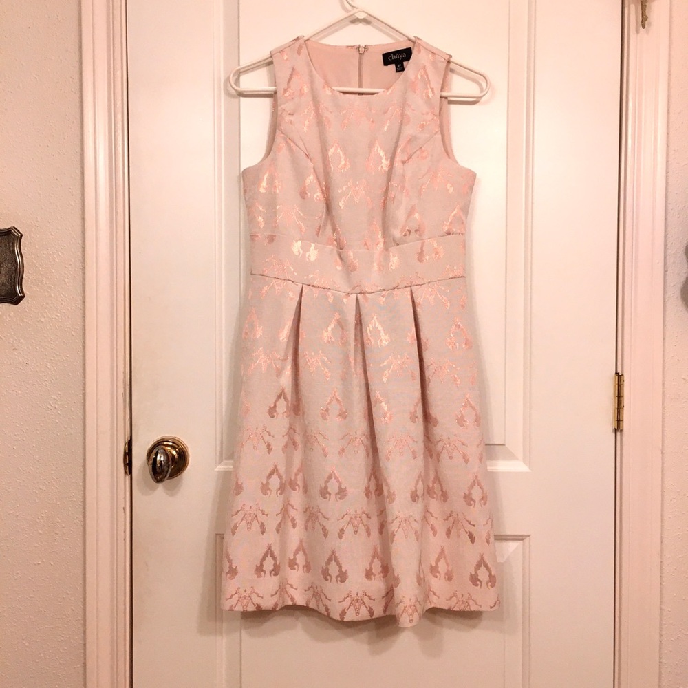 Dusty Rose Dress with Metallic Accents